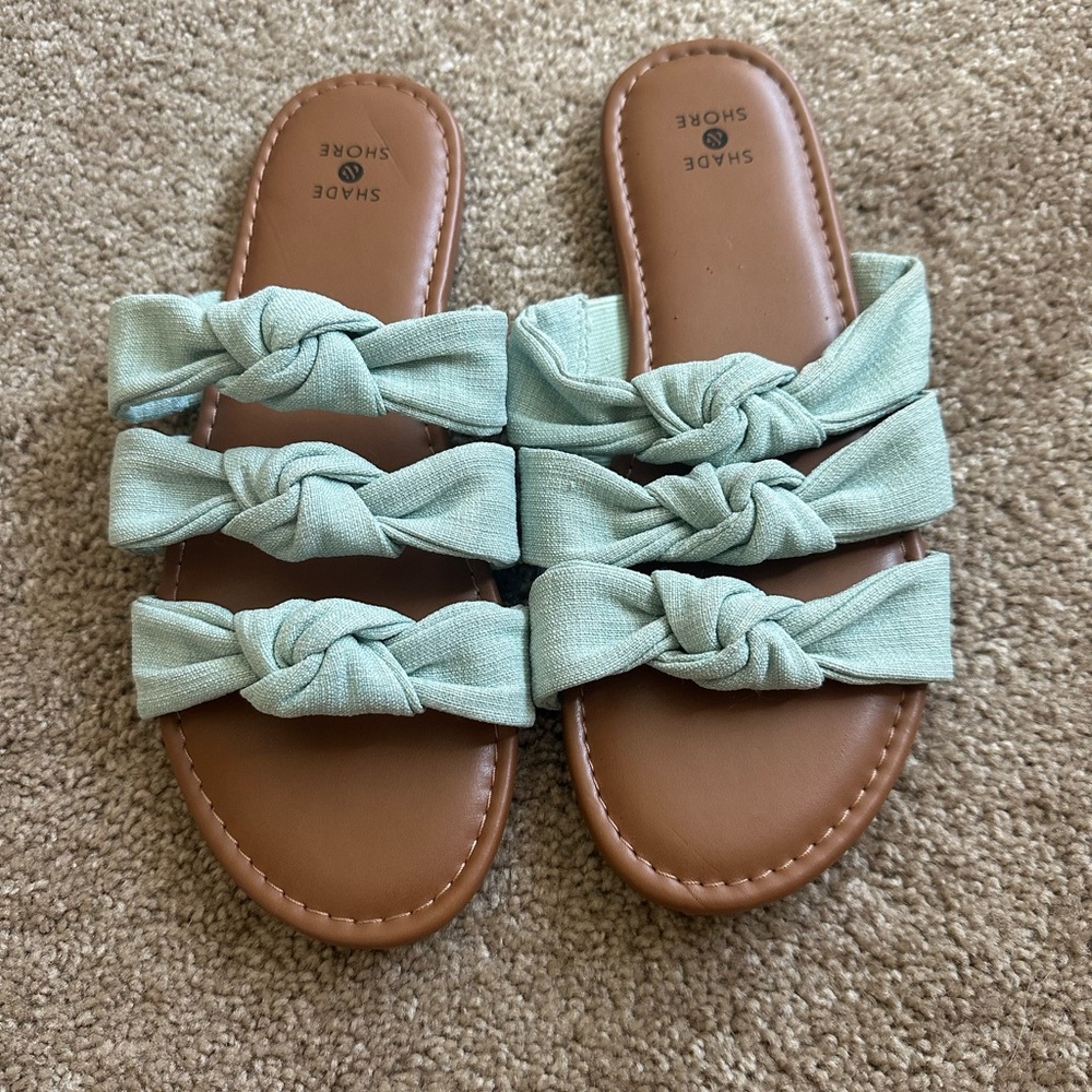 Shade & Shore Women's Knotted Mint Sandals